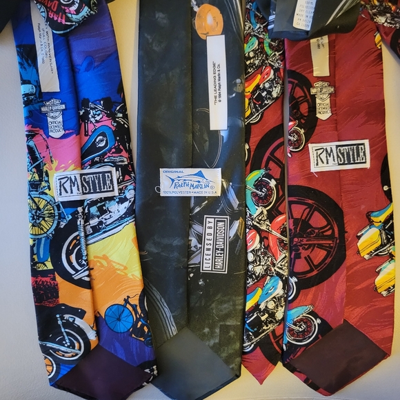 Harley-Davidson Neckties (3) ~ 1990s ~ Biker ~ Motorcycle ~ Retro Cool - Picture 5 of 16